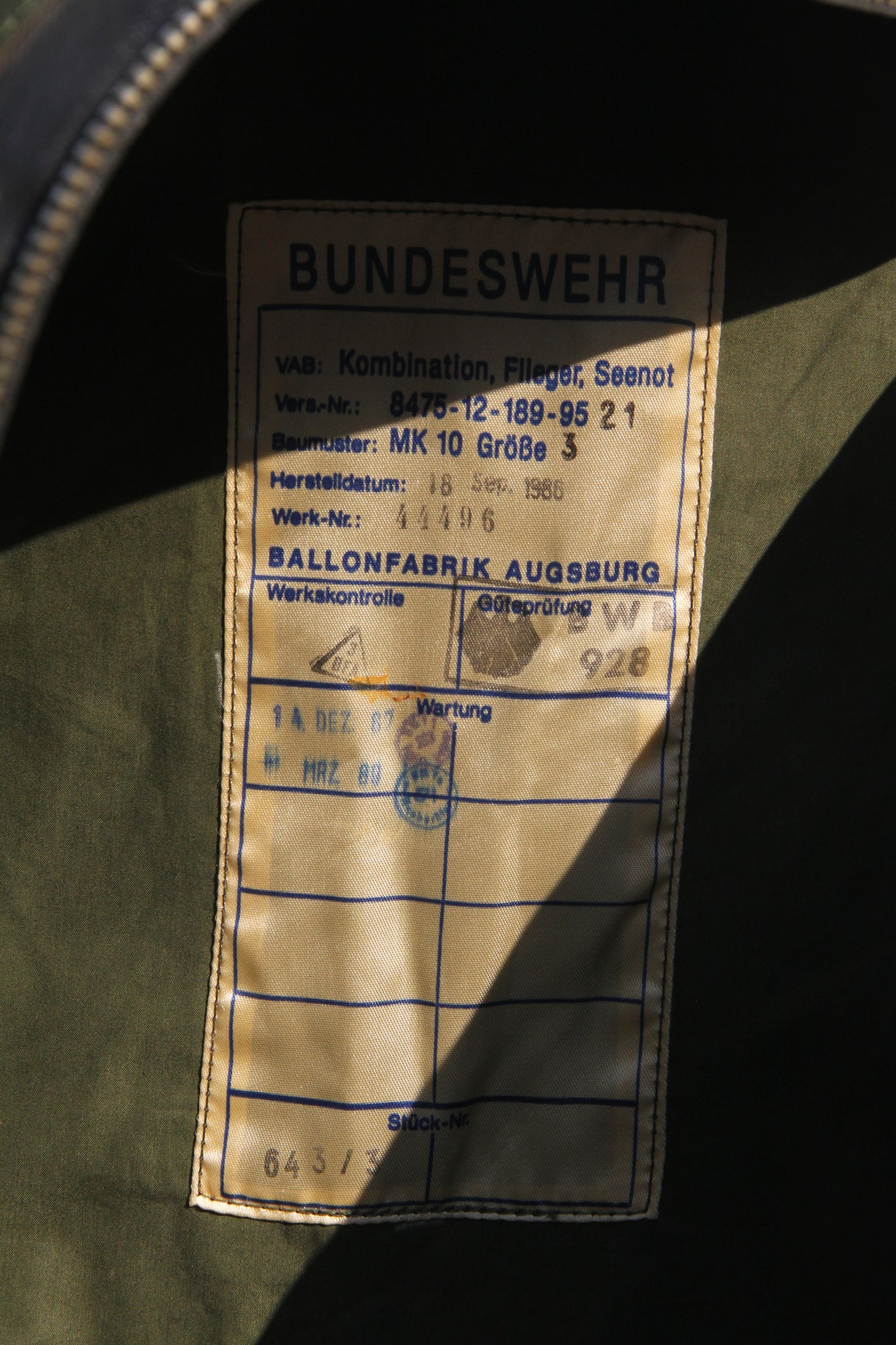 MK-0025 MK10 Document Pouch / iPad pouch made from German Aircrew Immersion Suit - Eurofighter 27mm Patch