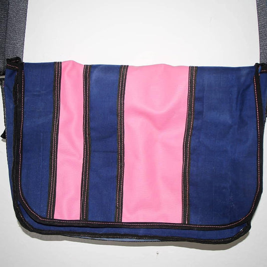M-0052 Messenger Bag blue Air Mattress and faux suede