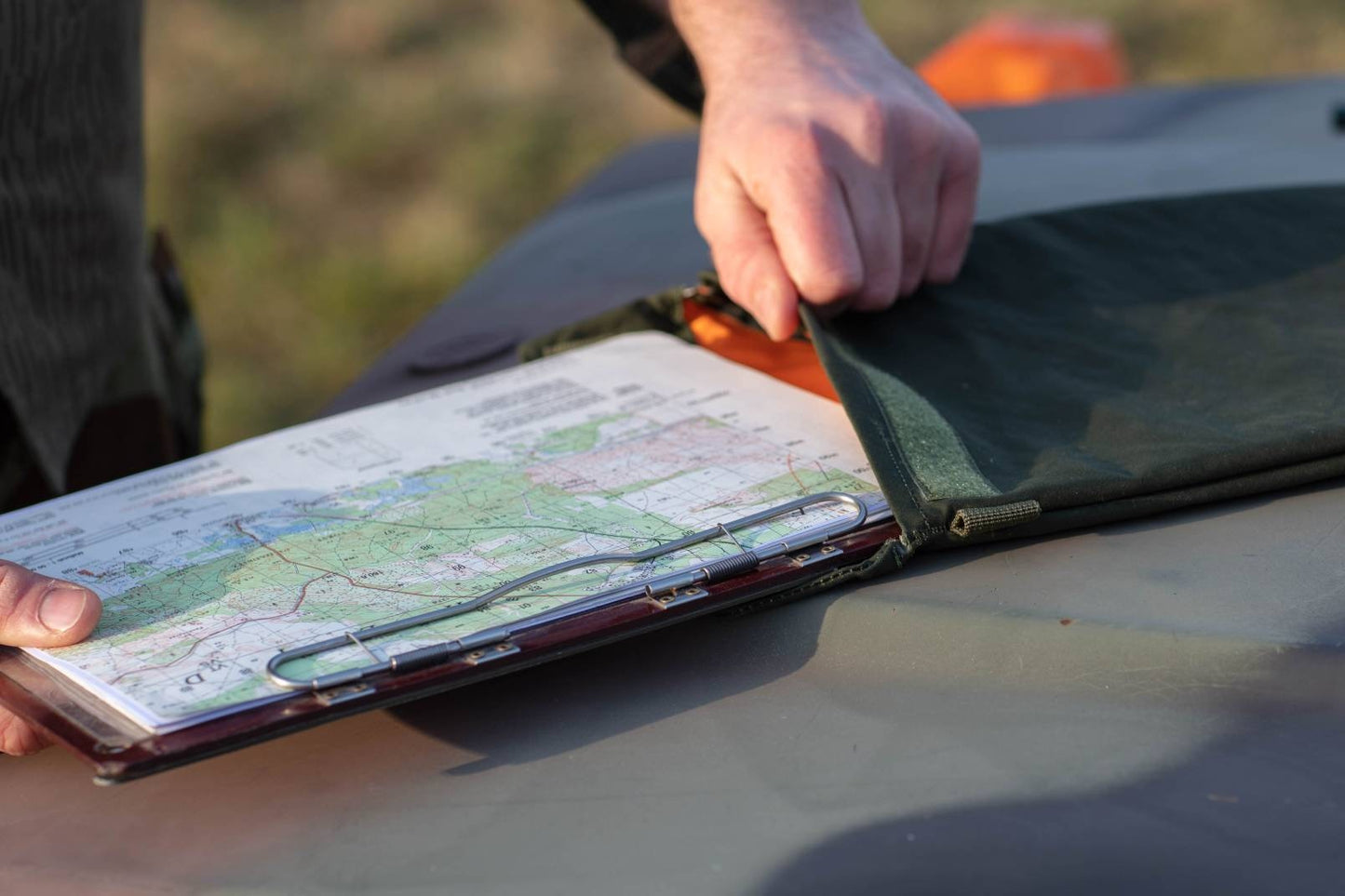 MK-0028 MK10 Document Pouch / iPad pouch made from German Aircrew Immersion Suit - "Indy Down under" Patch