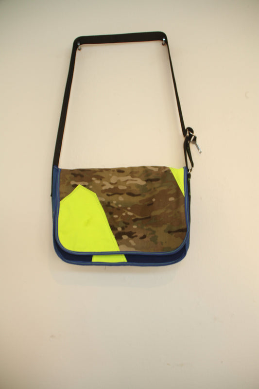M-0037 Messenger Bag in Multicam® and Neon yellow