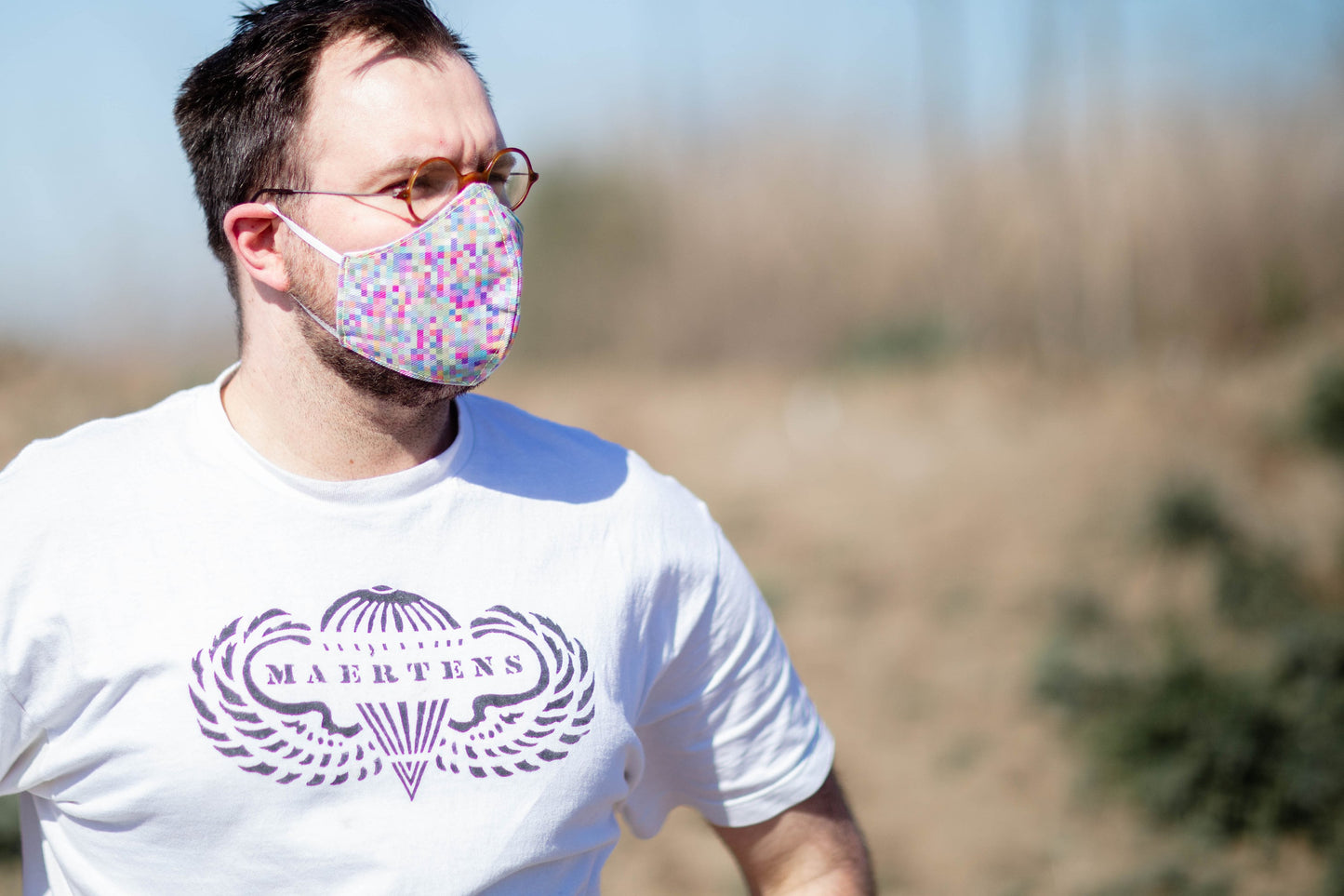 Face Mask - Gobelin squares and circles