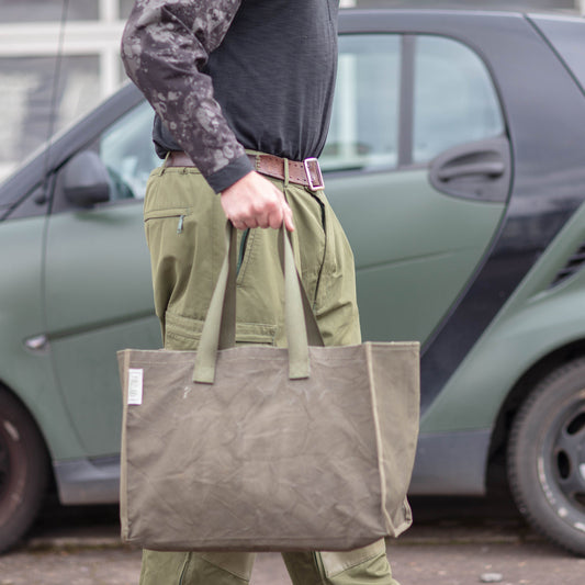 Tote Bag made from Olive Drab canvas